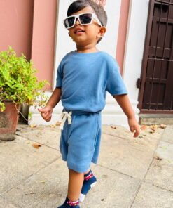 Soft and Stylish Unisex T- shirt & Shorts set ( Dark Blue ) 1 Y to 4 Y