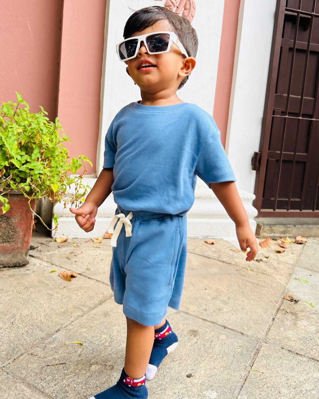 Soft and Stylish Unisex T- shirt & Shorts set ( Dark Blue ) 1 Y to 4 Y