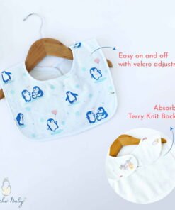 Happy Waddling Penguins - Muslin and Terry Bib