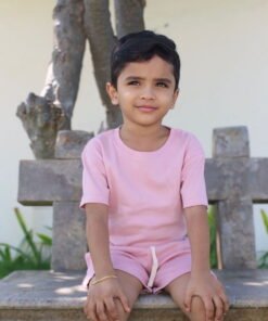 Soft and Stylish Unisex T- shirt & Shorts set ( Mauve ) 1 Y to 4 Y