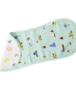 Snowy Village Tales & Candy Cloud Dots - Muslin Reversible Burp Cloth NEW