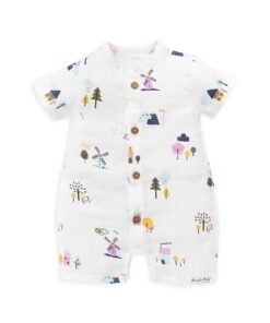 Muslin Baby Romper - Farmyard Tales for 0 months to 18 Months