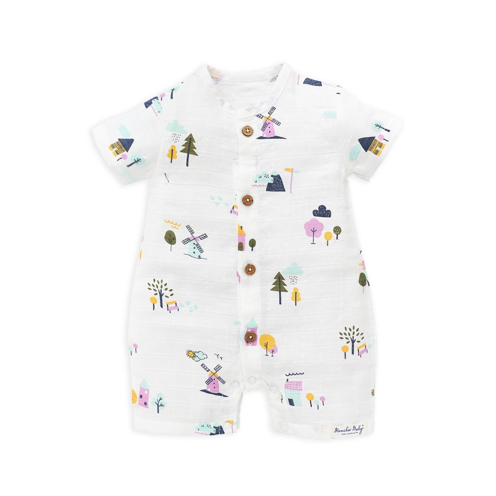 Muslin Baby Romper - Farmyard Tales for 0 months to 18 Months