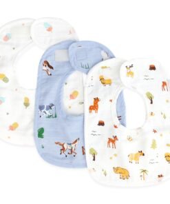 Reversible Muslin and Terry Bib - Assorted 3 Pack - Tiny Tales Combo