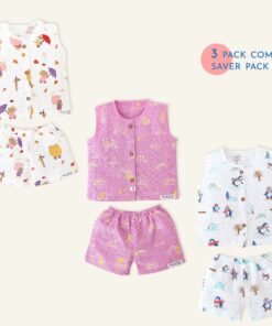 Sleeveless Top - 3 & Shorts - 3 (newborn to 4years) Assorted 3 Pack - Little explorer combo