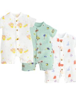 3 Pack Muslin Baby Romper - Little adventures Combo (0 months to 18 Months)