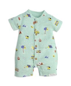 Muslin Baby Romper - Snowy Village Tales for 0 months to 18 Months