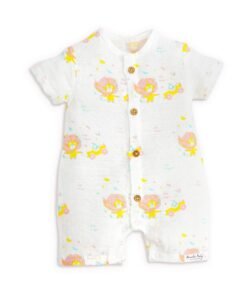 Muslin Baby Romper - Lion & The Bird for 0 months to 18 Months