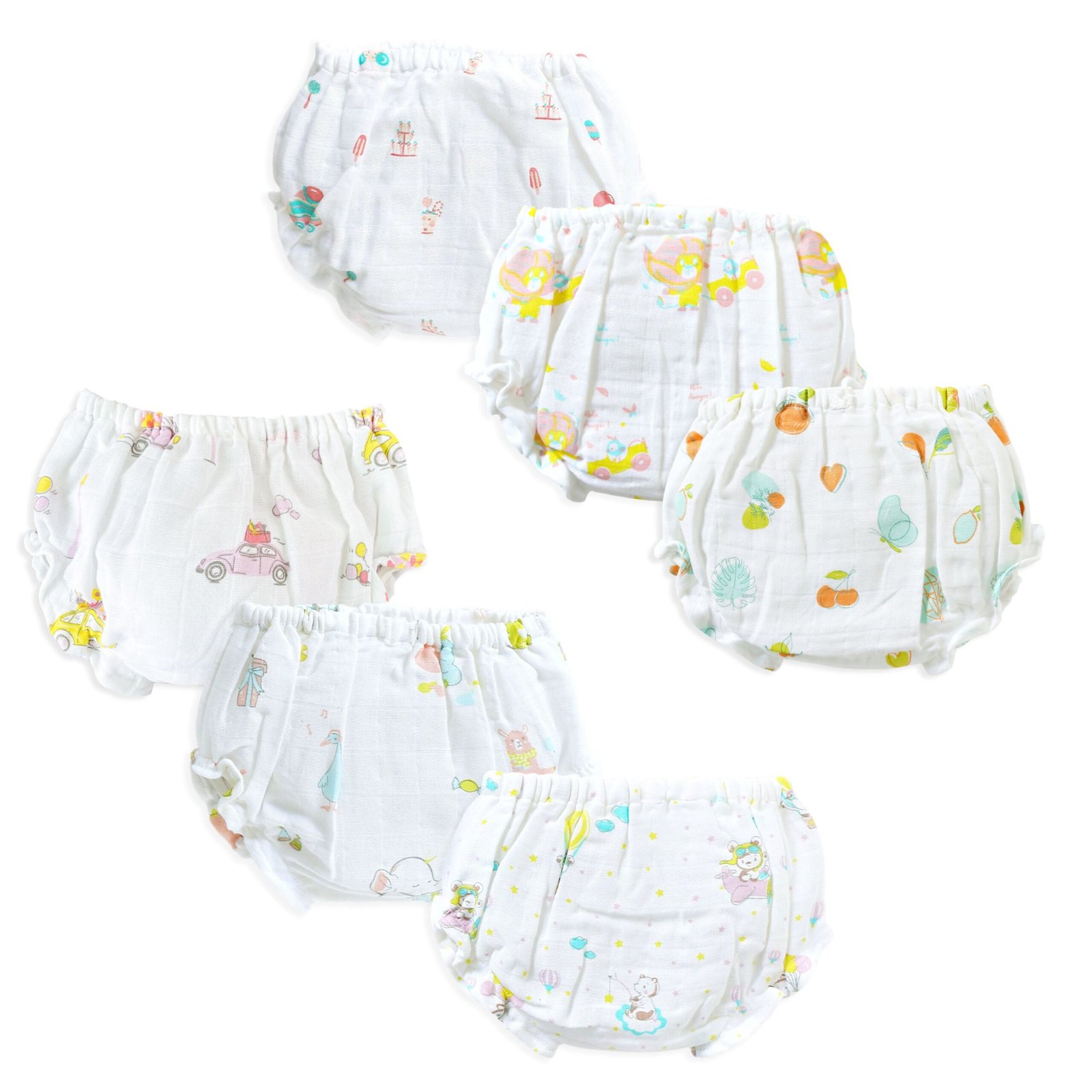 Muslin Cotton Girls Bloomers ( 0 m to 4 years ) Pack of 6 - S3