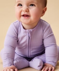 Ribbed Clever Zip Footed Baby Pajamas