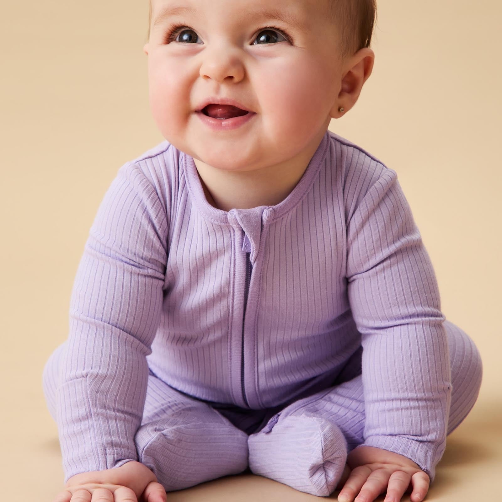 Ribbed Clever Zip Footed Baby Pajamas