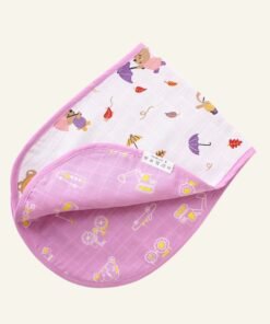 Busy Little Wheels & Teddy - Muslin Reversible Burp Cloth