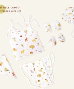 Baby essential Starter gift Kit - 6 piece set - Tiny jungle Adventures