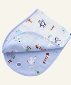Barnyard Buddies & Penguin Wonderland - Muslin Reversible Burp Cloth