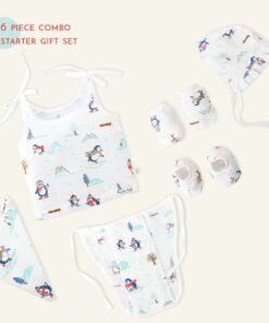 Baby essential Starter gift Kit - 6 piece set - Penguin Wonderland